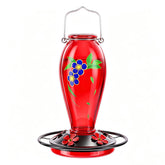 YHCHHZUI 24 OZ Hummingbird Feeder front view with floral design