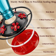 YHCHHZUI Hummingbird Feeder with stand in garden setting