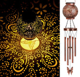 YHmall Solar Wind Chimes 38-inch coppery butterfly lantern front view