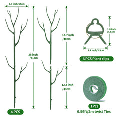 Yhtpouqe plant stakes with plant clips and garden ties