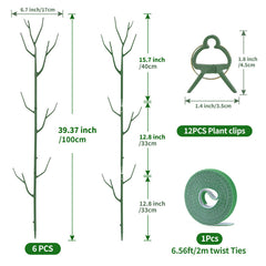 Yhtpouqe plant support stakes with clips and ties in package