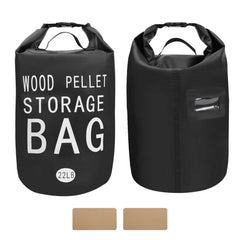 YIBOBO 22LB waterproof wood pellet storage bag front view, black