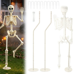 YIBOBO Halloween Skeleton Stand front view, 43.3 inches tall