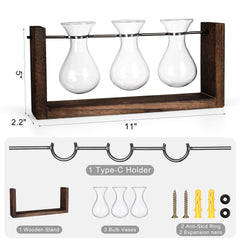 YIBOT Wall Hanging Planter displayed with decorative stones