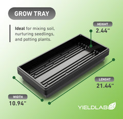 Yield Lab 10x20 Inch black propagation tray side view
