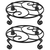 Yimobra 2 Pack Plant Stand, 11.8 inches, black metal design