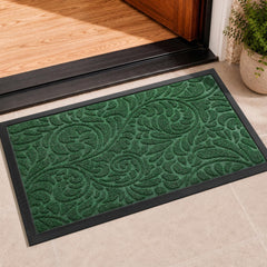 Yimobra Front Door Mat Green floral design front view