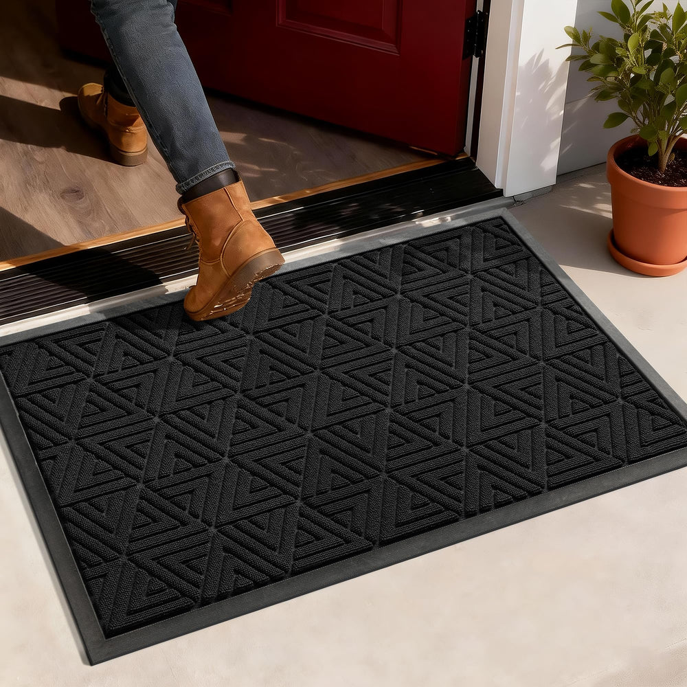 Yimobra Indoor Outdoor Mat 29.5x17 inch black front view