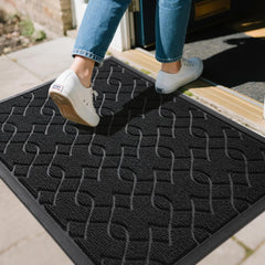 Yimobra Large Door Mat 36x24 inch black outdoor doormat front view