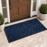 Yimobra Large Front Door Mat 47x24 inch blue model front view