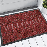 Yimobra Large Welcome Door Mat, 36 x 24 inches, Red front view