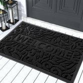 Yimobra Large Welcome Mat 36x24 black front view