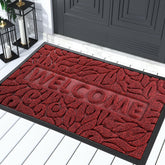 Yimobra Large Welcome Mat 36x24 front view in wine red