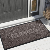 Yimobra Large Welcome Mat 47x24 inch brown front view
