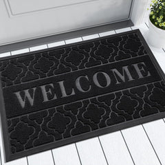Yimobra Welcome Mat 47x32 inch black front view