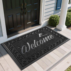 Yimobra Welcome Mat 60x36 Inch black front view