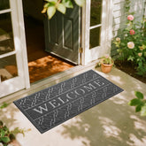 Yimobra Welcome Mat dark grey front view with groove pattern