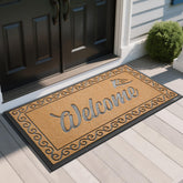 Yimobra Welcome Mat front view in yellow, 47x24 inches