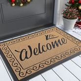 Yimobra Welcome Mat front view, yellow colour, 36x24 inches