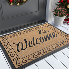 Yimobra Welcome Mat front view, yellow colour, 36x24 inches