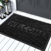 Yimobra Welcome Mat Outdoor 29.5x17 inches black front view