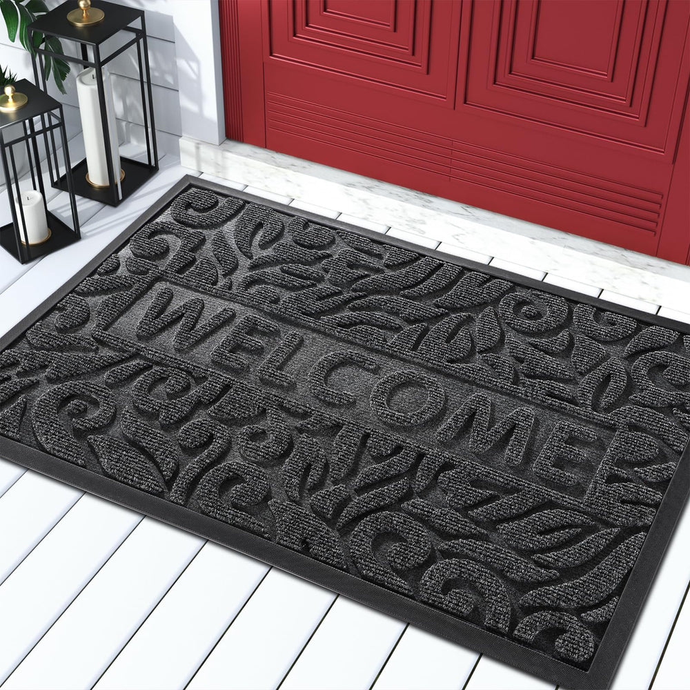 Yimobra Welcome Mat outdoor front view in grey