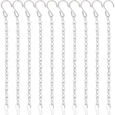 YINGFENG 10 Pack 9.5 Inch Silver Hanging Chains front view