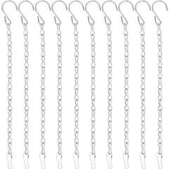 YINGFENG 10 Pack 9.5 Inch Silver Hanging Chains front view