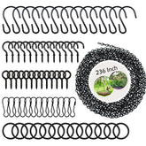 YINGFENG 236 Inch black metal hanging chain and hooks set with accessories