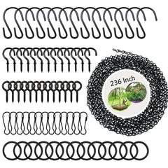 YINGFENG 236 Inch black metal hanging chain and hooks set with accessories