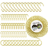 YINGFENG 236 Inch Gold Hanging Basket Chain Kit with hooks and clips