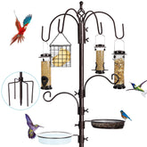 YINGYM 6-Hook Bird Feeding Station front view with tray