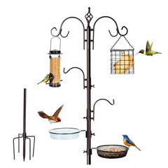 YINGYM Bird Feeding Station Kit 87 inch bronze pole with hooks