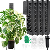 Yioviru 9-inch D-shaped moss pole set with watering dripper in black