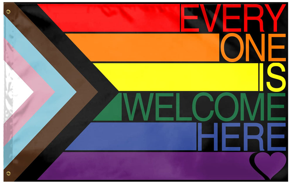 YISDZSW Progress Pride Flag 3x5 ft front view with vibrant rainbow colors