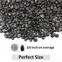 YISZM black pebbles used as decorative gravel in a pathway
