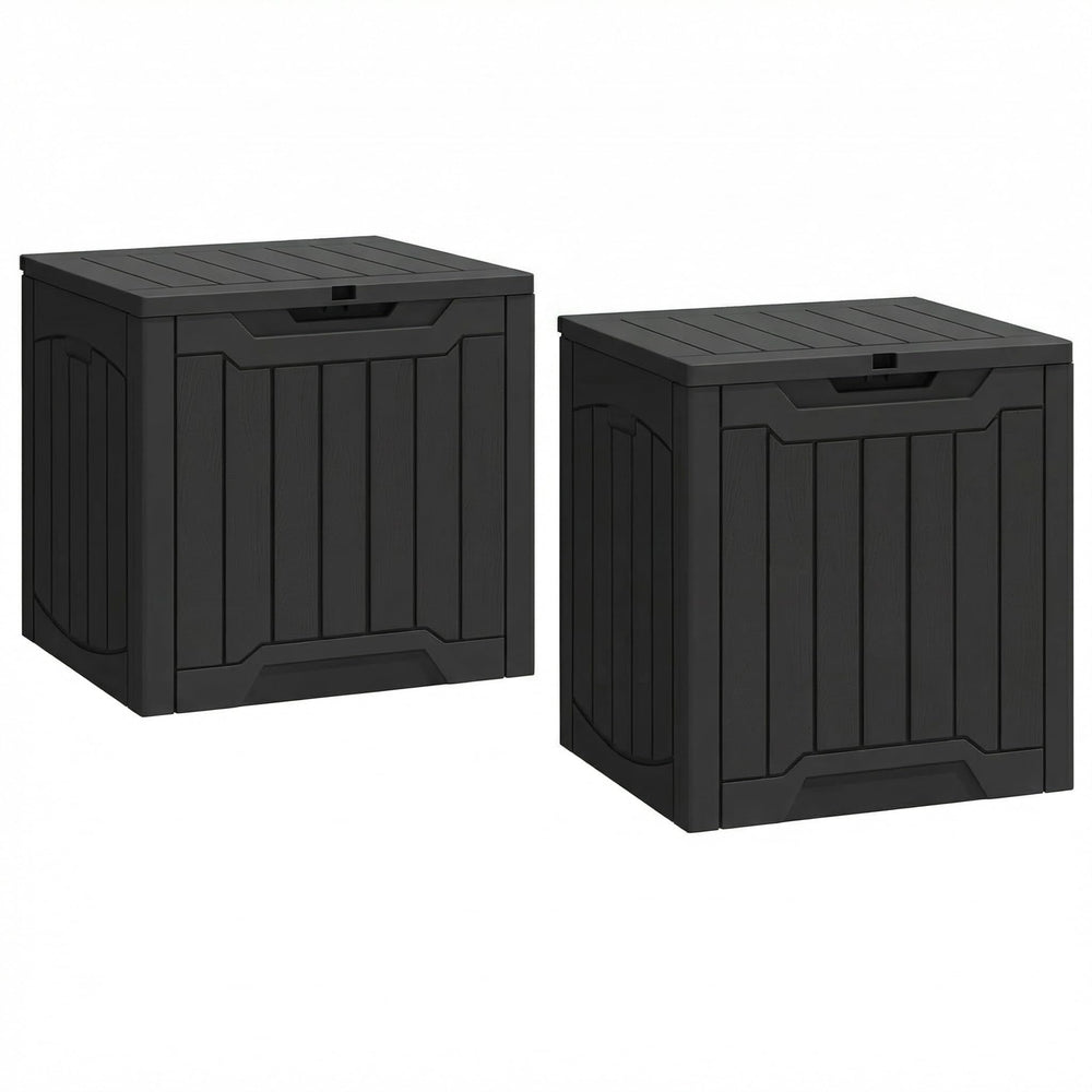 YITAHOME 31 Gallon Black Deck Box front view