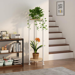YIZAIJIA 2 Tier Plant Stand close-up of metal frame