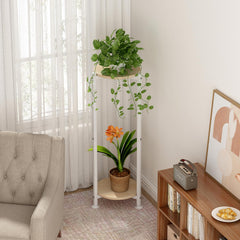 YIZAIJIA 2 Tier Plant Stand lifestyle scene in living room