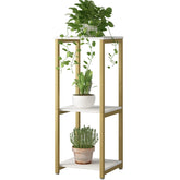 YIZAIJIA 3 Tier Plant Stand front view in gold
