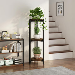YIZAIJIA 3 Tier Plant Stand side view with plants