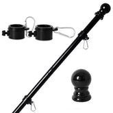 YKFLY 6ft flag pole front view with two rotating rings