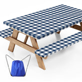 Ymomode Picnic Table Cover Set in Dark Blue, 72x30 inches