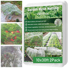 YNERHAI 10x30ft garden netting mesh barrier front view