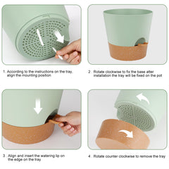 YNNICO 10-inch plant pot with saucer side view