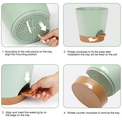 YNNICO 8-Inch self-watering planter with saucer