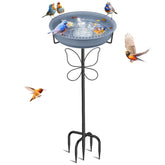 YOADEHOA Bird Bath Gray Front View