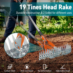 Yofidra Thatch Rake with adjustable 70-inch handle