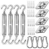 YOFIT Shade Sail Hardware Kit 44 pcs components layout