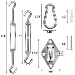 YOFIT snap hooks and pad eyes in the hardware kit